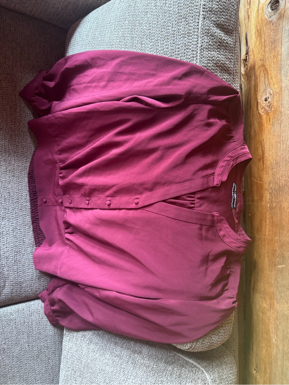 Karl Lagerfeld Raspberry Button-Up Blouse
